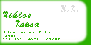 miklos kapsa business card